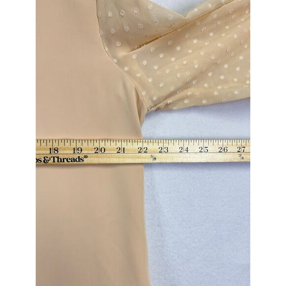 Bebonnie Woman's Chiffon Beige/Tan Blouse Lantern 3/4 Sleeve XL Elegant Dressy - Picture 13 of 13